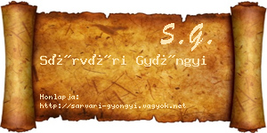 Sárvári Gyöngyi névjegykártya